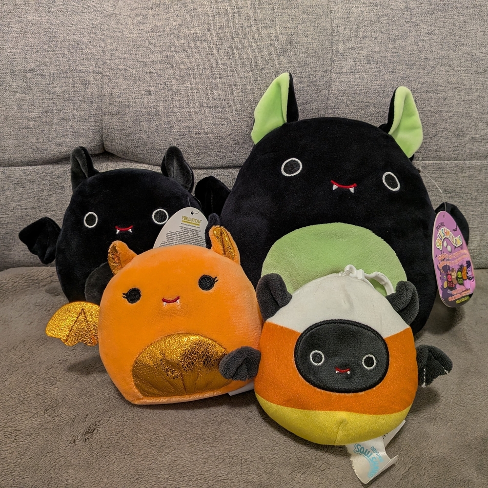 Squishmallows Halloween Plush Set - Black, Orange, Green